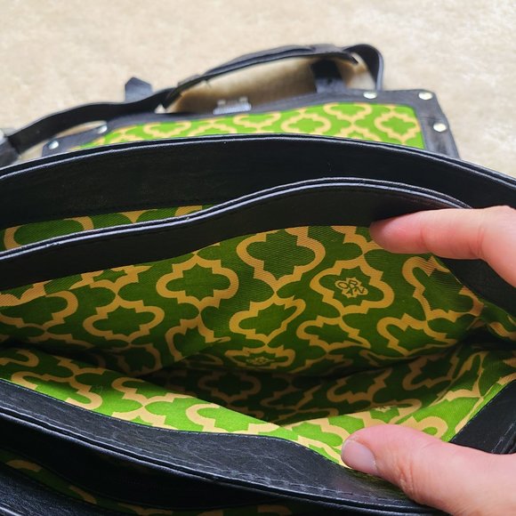 EUC orYANY Leather Briefcase Messenger Bag Black - Picture 4 of 11